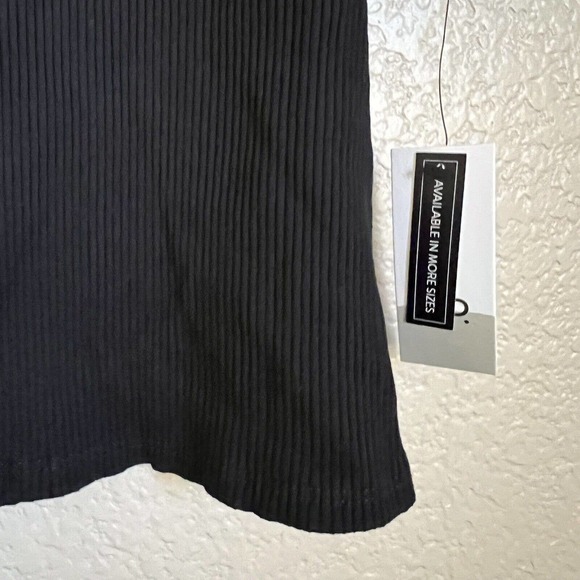BP Nordstrom NWT Women’s Ribbed Mock Neck Crop Top Sz 3X Black Short Sleeve - Picture 5 of 6